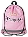 Produktbild Aminata Kids Turnbeutel Prinzessin Mädchen Krone Rosa Pink Sport-Beutel Kindergarten Kinder-Rucksack Bedruckt Schule Krippe Turnen