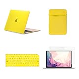  TOP CASE 4 in 1 Bundle - Hartschalenetui, Tastaturabdeckung, Schutzhülle, Displayschutzfolie für das MacBook Air mit 13 Zoll und Retina-Display für Touch ID Modell: A1932 - Gelb