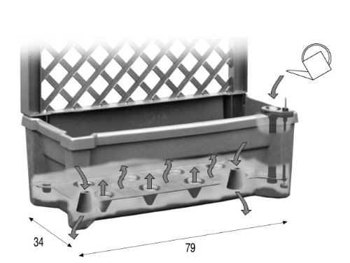 Pflanzkasten m. Spalier+Speicher weiß, Calypso, 2 Packstücke - 2