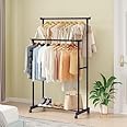 PRV ENTERPRISE® Double Pole Portable Clothing Hanging Garment Rack Laundry Drying Hanger with Wheels Telescopic Clothes Fordable Single Stand for Indoor Outdoor Drying Rack For Home Balcony Room