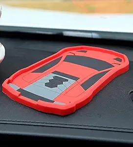 Hold Plus Rubber Anti Slip Car Dashboard mat (Red)