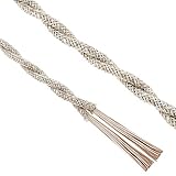 Longitud de la bobina: 25m. Cablematic - Cable eléctrico decorativo trenzado 25m 2x0.75mm de color blanco envejecido