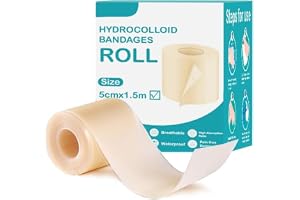 5cmx1.5m Hydrocolloid Bandage, Wound Care Hydrocolloid Roll, Cut-to-size Waterproof Tape,Portable Gentle Breathable Bandage,suitable For Sensitive Skin Hands Feet Toe Face Pimple