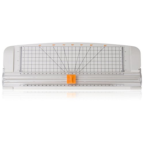 A4 Rollenschneider Papier & Foto & Etikett Schneidegerät Schneidemaschine Papierschneider,Schneidet bis zu 10 Blattes (70g/sm), Ersatz Klingen (Weiß) - 2
