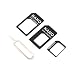 Produktbild Heaviesk 3 in 1 für Nano SIM Adapter und für Micro SIM Adapter und für Nano to Micro Adapter mit Einer Nadel für Mobile Geräte in kompakter Größe