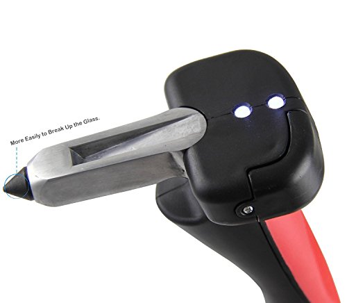 AUTOPKIO Car Handle, Auto Handgriff Unterstützung Auto Sicherheits Hammer Sicherheitsgurt Scherblock Fenster 3 in 1 Auto Cane Standing Stützgriff mit Taschenlampe - 6