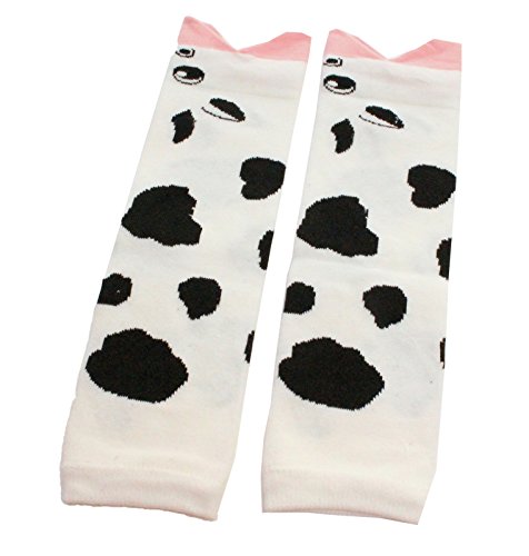 Baby Kids Boys Girls FUN ANIMAL Leg Warmer Christmas Gift (White Cow)