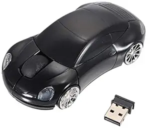 Microware Sports Car Shaped 2.4GHz Wireless Mouse USB Receiver For PC Laptop Notebook - Black