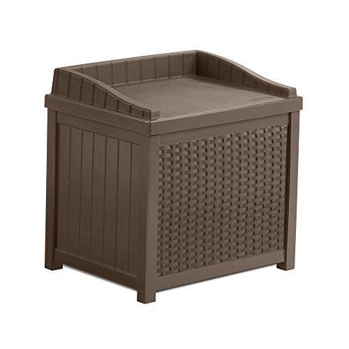Preisvergleich Produktbild Suncast SSW1200 Mokka Resin Wicker 22-Gallon Lagersitz