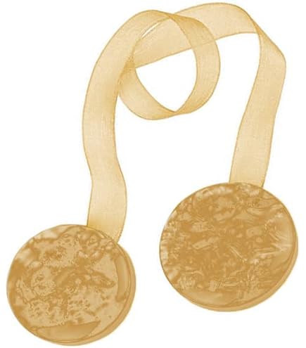 Portatenda Eurostyle Con Calamita E Laccetto Organza - Design Madreperla, Diametro 4cm, Colore Panna