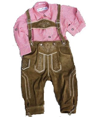 Preisvergleich Produktbild Kinderlederhose - Kniebundhose Kind - hellbraun -Größe 128 - Oktoberfest Trachtenhose Kinder