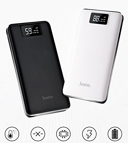 Bater  a externa port  til  Hoco B23B  20000mAh  Gran Capacidad Bater  a de Viaje  3 Puertos Usb  Pantalla Digital Cargador Port  til  Power Bank  para iPhone  Samsung  Xiaomi  Huawei  iPad y m  s - Negro