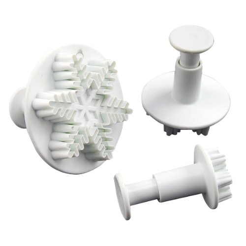 Accessotech 3 Sugarcraft Schneeflocke Schneider Kolben Kuchen Schmelz Basteln Dekorations Werkzeug Xmas - 4
