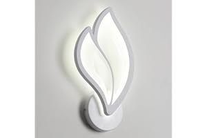LIGKIN Applique da Parete a LED Interni 12W, Creativa Lampada da Parete a forma di Foglia Moderna Luce Notturna Acrilico per Camera da letto dei bambini Ufficio Corridoio Soggiorno