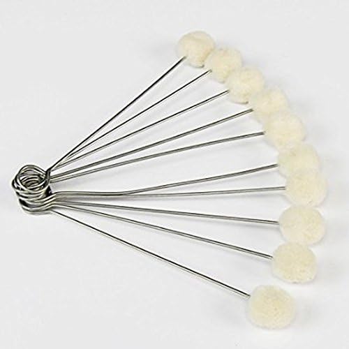 Kamoku101 20 Pcs DIY Leaar Tool Accesveryries Wool Daubers Assisted Dyeing Wools Ball Brush Metal Handle