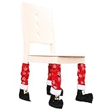 Petalum 4pcs Weihnachtsdeko Stuhlsocken Weihnachtsmann Schuhe Tischbein Stuhlbein Socken Anti-Rutsch Fußbodenschoner Stühle Möbel (Weihnachtsmann Schuhe)