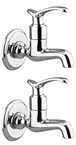 Drizzle Bib Cock Duck Brass Chrome Plated / Bathroom Taps Quarter Turn - Set of 2