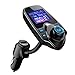 Produktbild TopElek Bluetooth FM Transmitter Freisprecheinrichtung Auto KFZ Radio Adapter mit USB Ladegerät,3.5 mm AUX TF/Micro-SD Karte Slot, 1,44-Zoll-Bildschirm für iPhone 7/6/5,iPad,iPod,Samsung Galaxy,Huawei,Sony usw. Schwarz.