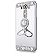 Produktbild LG G4 Hülle,Surakey Glänzend Glitzer Kristall Strass Diamant Überzug Spiegel TPU Silikon Hülle Tasche Etui Silikon Handyhülle Schutzhülle mit 360-Grad Handy Ring Ständer für LG G4, Silber