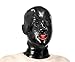 Produktbild REDHOLE Latexmaske by RUBBER SHOCK, Vollgesichtsmaske aus 1mm Latex, Mundeinsatz mit Zunge und Beatmungsschläuchen, mit hochwertigem Reißverschluss und Haarklemmschutz, schwarz