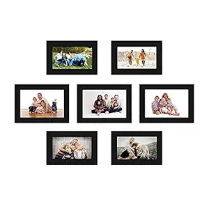 Shri Nath Creations Set of 7 Individual Black Wall Photo Frames || Mix Size || 5 * 7 inch 4 * 6 inch