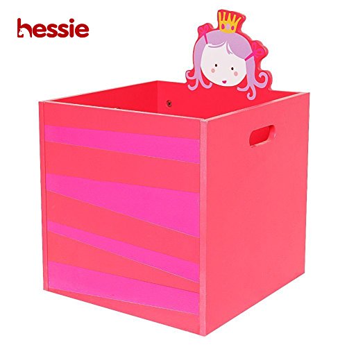 Hessie Kid muebles de juguete de almacenamiento de madera de juguete caja / pecho / organizador, cesta de almacenamiento perfecto para almacenamiento de juguetes, la organización de juguetes para bebés, vivero, juguetes para niños. - Rosa