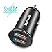Price comparison product image Baseus Car Charger, Car Adaptor with Quick Charge 3.0, 30W Dual QC3.0 USB Port for Samsung Galaxy Note9 / Note8/ S9 / S8 / S8+, Huawei Mate20 Pro, LG G6 / V30, HTC 10 and More – Black