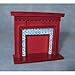 Price comparison product image Dolls House Miniature 1:12th Scale Mahogany Fireplace With Blue Tiles