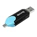 Produktbild OTG Kartenleser | iKross 2-in-1 SuperSpeed USB 3.0 auf Micro-USB Kartenleser für SD Karten, Micro-SD Karten für Smartphones Tablets Notebooks PCs - Schwarz / Blau
