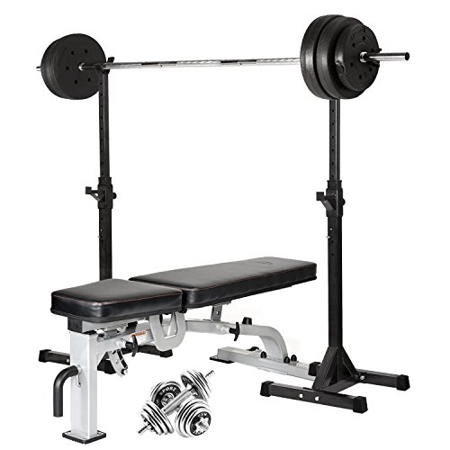 FEMOR kniebeugen Hantelablage Hantelständer Set für Langhantel, zum Bankdrücken,höhenverstellbar, rutschfest - 2