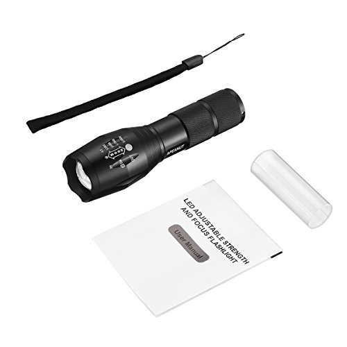 Taschenlampe LED | Apeanut 1000 Lumen wiederaufladbare Zoombar CREE XML2 T6 HandLampe | 5 Leuchtsmodis Einstellbar und Fokus Wasserdicht Fahrradlampe inklusive 18650 Batterieabdeckung | Kinder Radfahren Camping Außen Outdoor Haushalt Büro usw - 7
