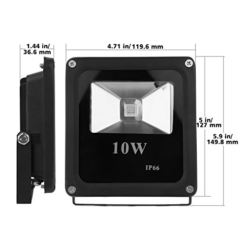 Minger LED Fluter RGB 10W Strahler Außen Mit 24 Tasten Fernbedienung, 16 Farbwechsel, Wasserdicht IP66 Spotbeleuchtung Garten Stimmungslichter - 2