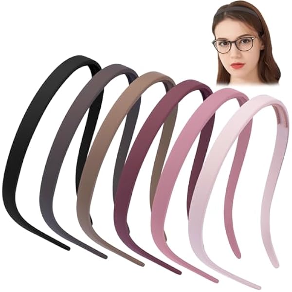 6 Schwarze Flexible Stirnbänder Für Brillenträger – Rutschfest, Ohne Druck, Aus Weichem Kunststoff