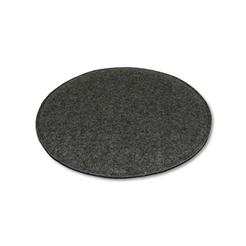 Filz Sitzkissen von filzbrand aus hochwertigem Designfilz (100 % Wolle), rund, 35 cm Durchmesser, zweifarbig: anthrazit/graphit - 2