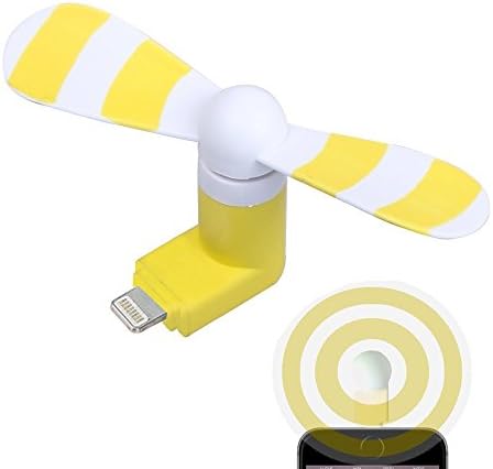 Kupx 8pin iPhone iPad Portable Mini Cooler Fan For iphone 7 6 6s 5 5s 5se Plus Ipad 4 Mini Air Pro With Soft Green Silicon Leaves Yellow Strips
