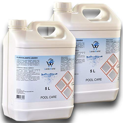 LordsWorld Pool Care - 10Lt (2 X 5Lt) Liquide floculant clarifiant Eau de Piscine Anti-turbidité - FLOCCULANTE-10LT