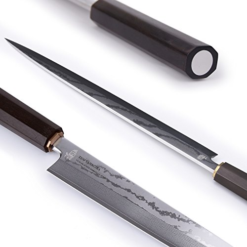 TUO Yanagiba Sushimesser – -26cm, Professionelle Küchenmesser Japanischer VG10 Super Stahl 34 Schichten Damaststahl & Black ebony wooden handle (TC0406P) - 2