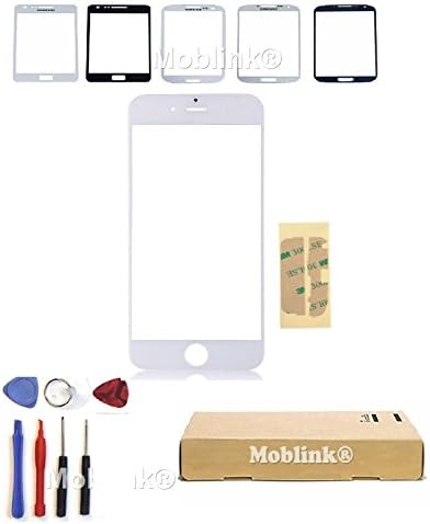 Moblink ® Replacement Front Outer Glass Screen Lens For Apple iPhone 6s 6 White - Tools Kit &amp; Adhesive (iPhone 6/6s, White)