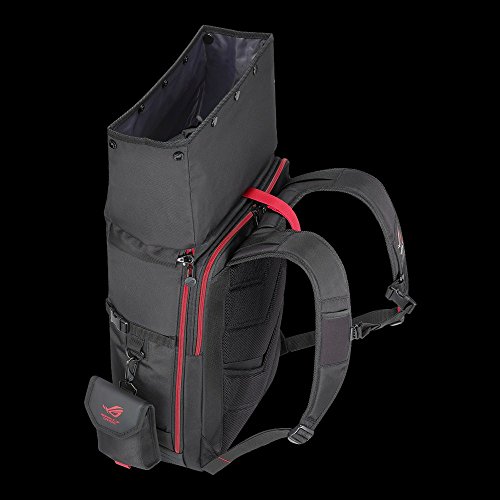 Asus Rog Ranger Backpack Gaming Rucksack  f  r Notebooks bis zu 17 Zoll  Extratasche f  r Zubeh  r  wasserfest  gepolstert  schwarz