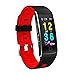 Produktbild Fitness Tracker Smart Armband F10 Farbdisplay Pulsmesser IP68 Wasserdicht Touchscreen Bluetooth Schrittzähler Armband Schlaf-Monitor Für Frauen Männer Android Und IOS,Red