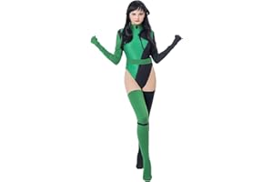 FORTUNEHOUSE Shego Adult Jumpsuit Bodysuit Halloween Cosplay Costume for Women Green