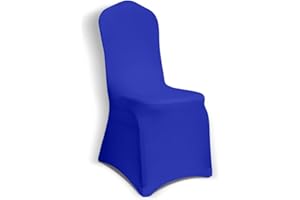 Kapwall 50 PCS Blue Chair Covers, Spandex Stretch Washable Chair Covers for Wedding,Party and Banquet