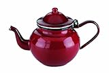 Tetera de acero esmaltado vitrificado Roja 0,45 l
