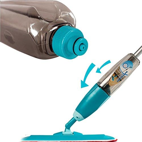 JiaYue Spray Flat Mop High Capacity Liquid Bottle 360 ° Rotate Blue 132*42*14CM , blue