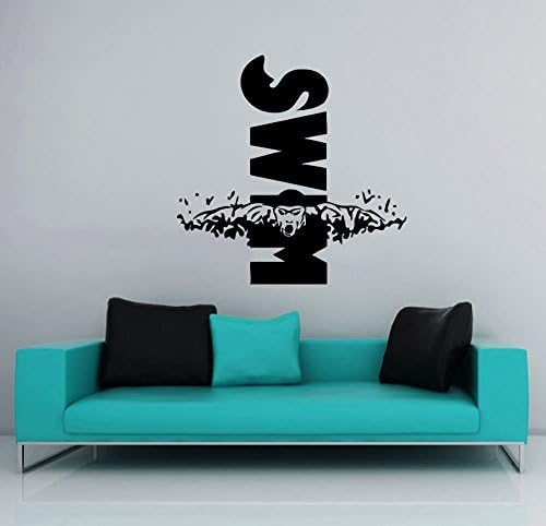 Wall Decals Swimming Sport Logo Swim Emblem Swimmer Kids Room Nursery Gift Office Window Wall Vinyl Decal Stickers Bedroom Murals