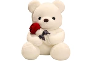 wiztex Teddy Bear Peluche – Adorabile Orsetto di Peluche per Compleanni, Natale e San Valentino | orsacchiotto di peluche regalo di peluche per bambini (White Teddy Bear)