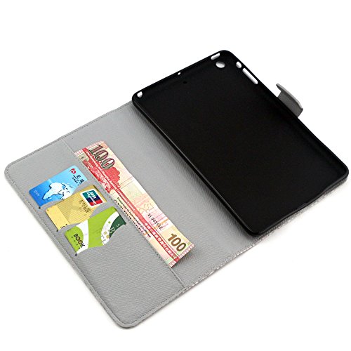 iPad Mini 3 Hülle, Deenor Dark blue butterfly Pattern PU Leder Abdeckung Stand Flip Schutzhülle Hülle für Apple iPad Mini 1/2/3 Generation. (Dark blue butterfly) - 7