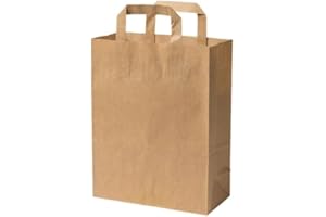 GREENBOX Sacchetti di carta ecologici, grandi, sacchetti regalo, sacchetti di carta, biodegradabili, compostabili, 25 sacchetti di carta marrone, 22 x 10 x 28 cm