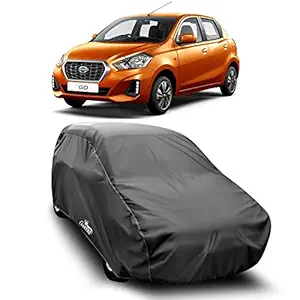 SNOB Water Resistant - dust Proof - car Body Cover for Compatible with Datsun Go car Cover - Water Resistant UV Proof - car Body Cover (Grey Without Mirror)