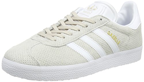 adidas Women's Gazelle Low-Top Sneakers, (Clear Brown/Footwear White/Gold Metallic) 5 UK
